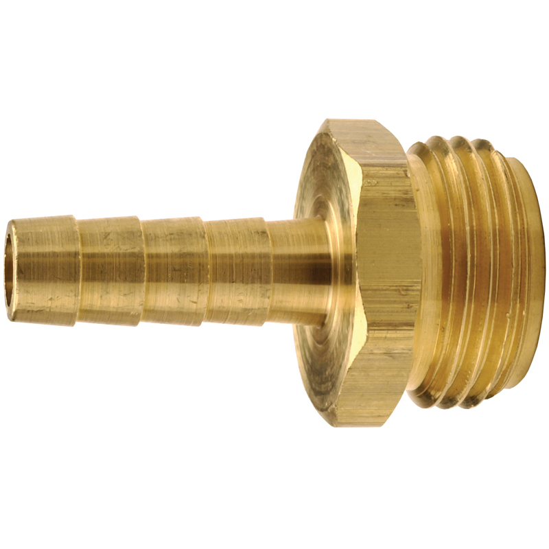 Coupling Brass 1/2 Barb X 3/4 Male GHT 5900812C MACHINED - SHORT SHANK